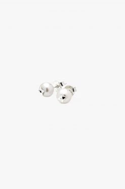 Stolen Purity Stud Pearl Earrings Silver