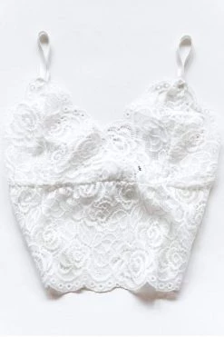 Queen Of The Foxes Strappy White Lace Bralette