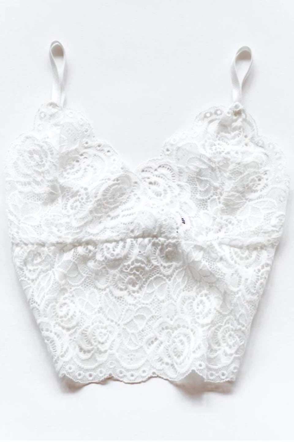 Queen Of The Foxes Strappy White Lace Bralette