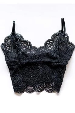 Queen Of The Foxes Tops & Tees Strappy Black Lace Bralette
