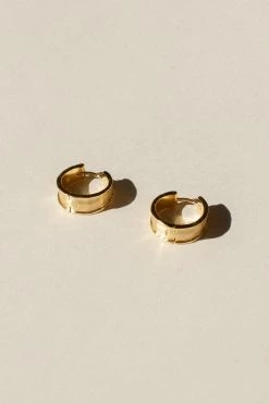Brie Leon Quinn Huggie Gold Earrings Jewellery