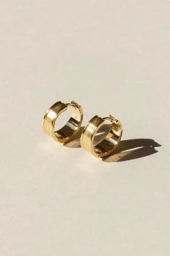 Brie Leon Quinn Huggie Gold Earrings Jewellery