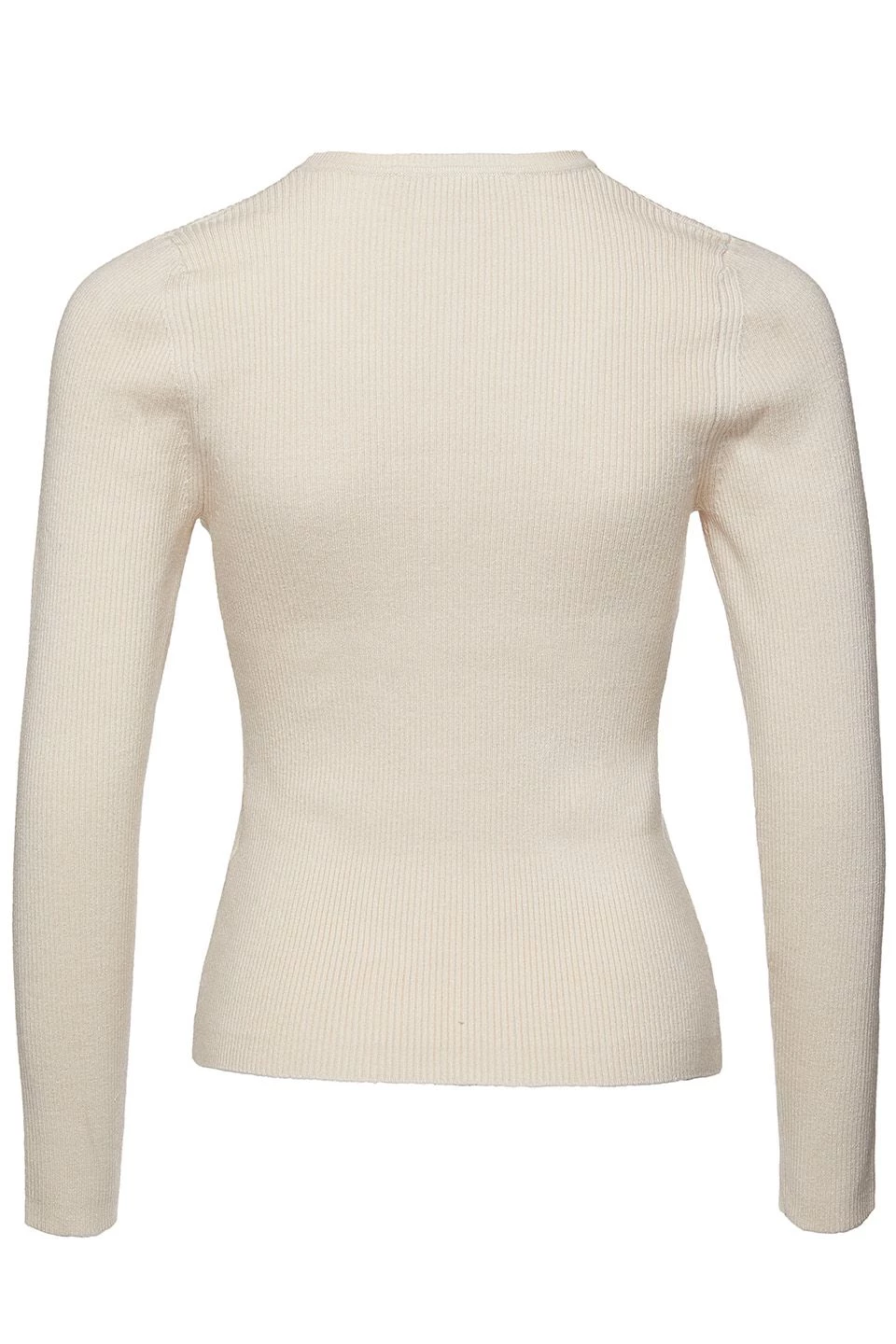 Ivy + Jack New In Radiant Cream LS Rib Knit Crew Neck Top