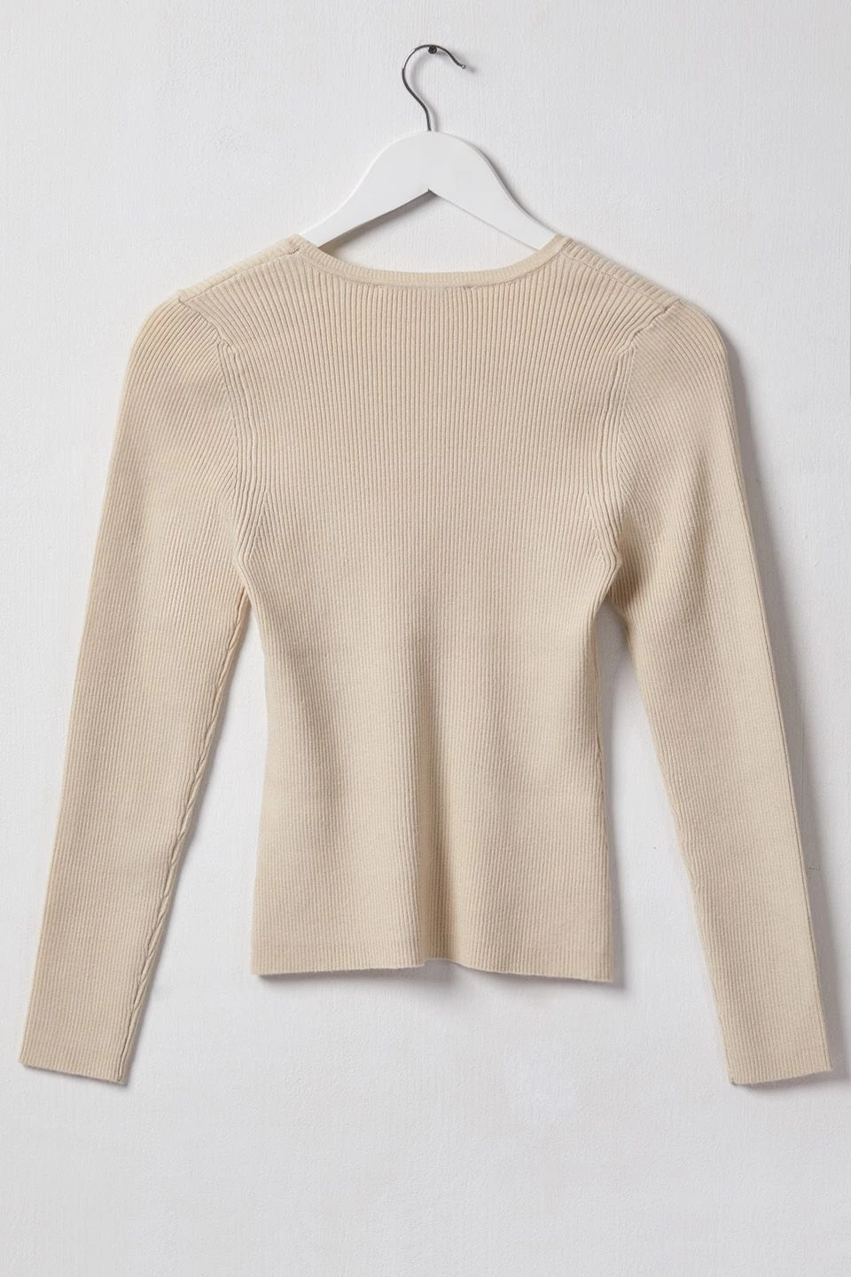 Ivy + Jack New In Radiant Cream LS Rib Knit Crew Neck Top