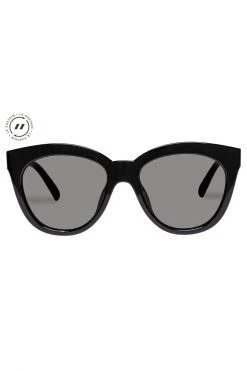 Le Specs Resumption Sustainable Black Frame With Khaki Lens Cat Eye Sunglasses