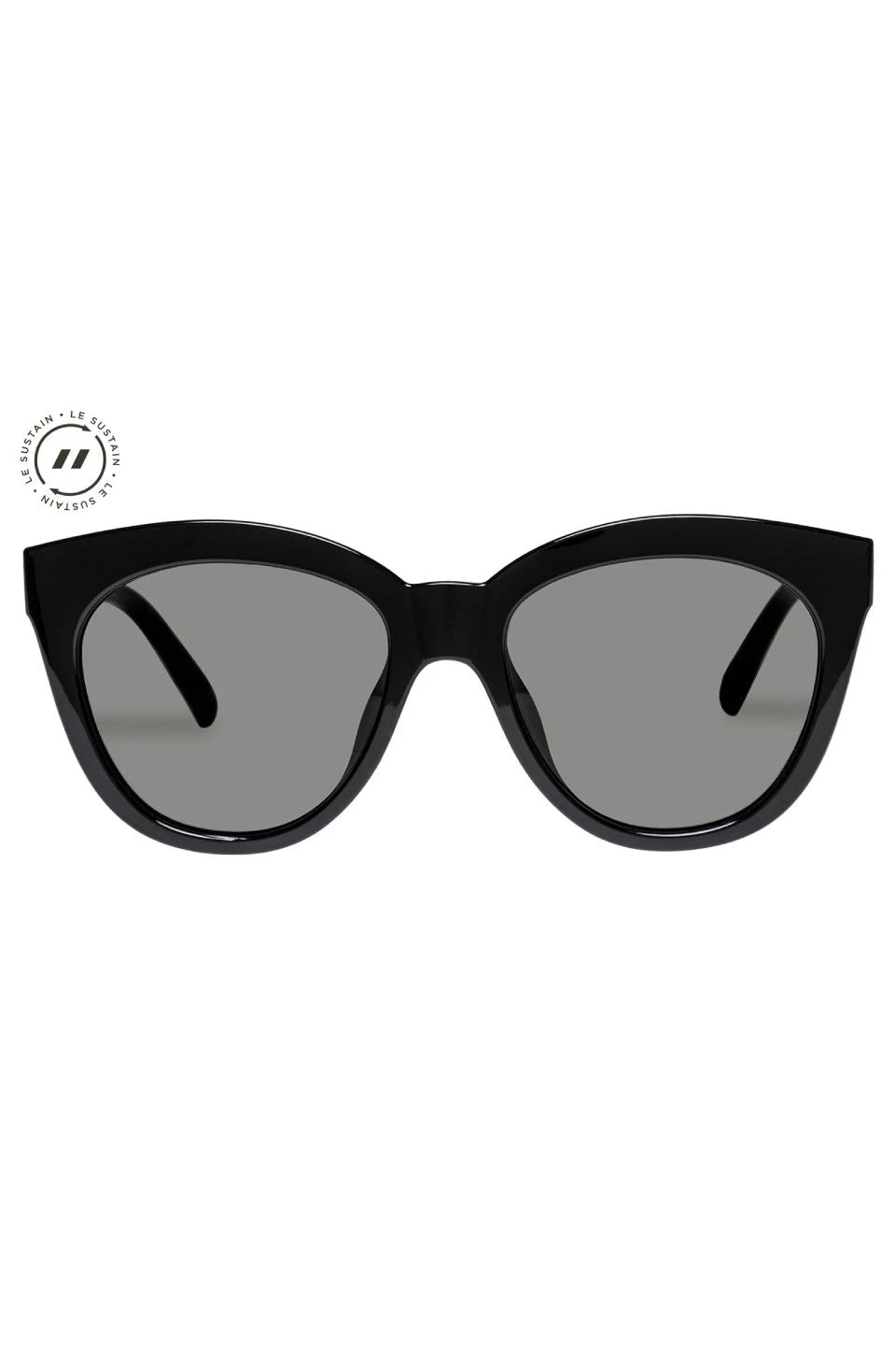 Le Specs Resumption Sustainable Black Frame With Khaki Lens Cat Eye Sunglasses