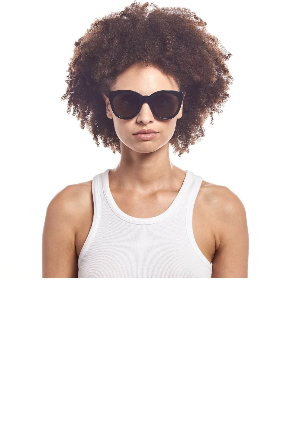 Le Specs Resumption Sustainable Black Frame With Khaki Lens Cat Eye Sunglasses