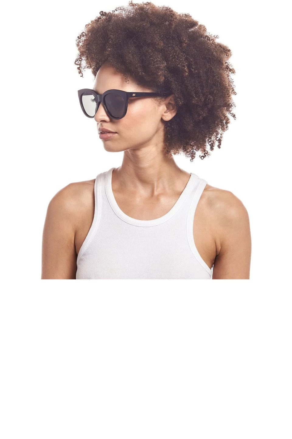 Le Specs Resumption Sustainable Black Frame With Khaki Lens Cat Eye Sunglasses