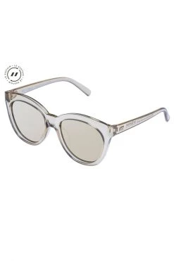 Le Specs Resumption Sustainable Stone Frame With Gold Lens Cat Eye Sunglasses Get The Look