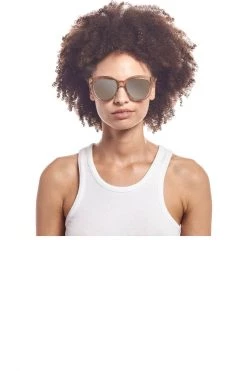 Le Specs Resumption Sustainable Stone Frame With Gold Lens Cat Eye Sunglasses Get The Look