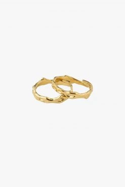 Pilgrim Rita Gold Beaten Double Ring