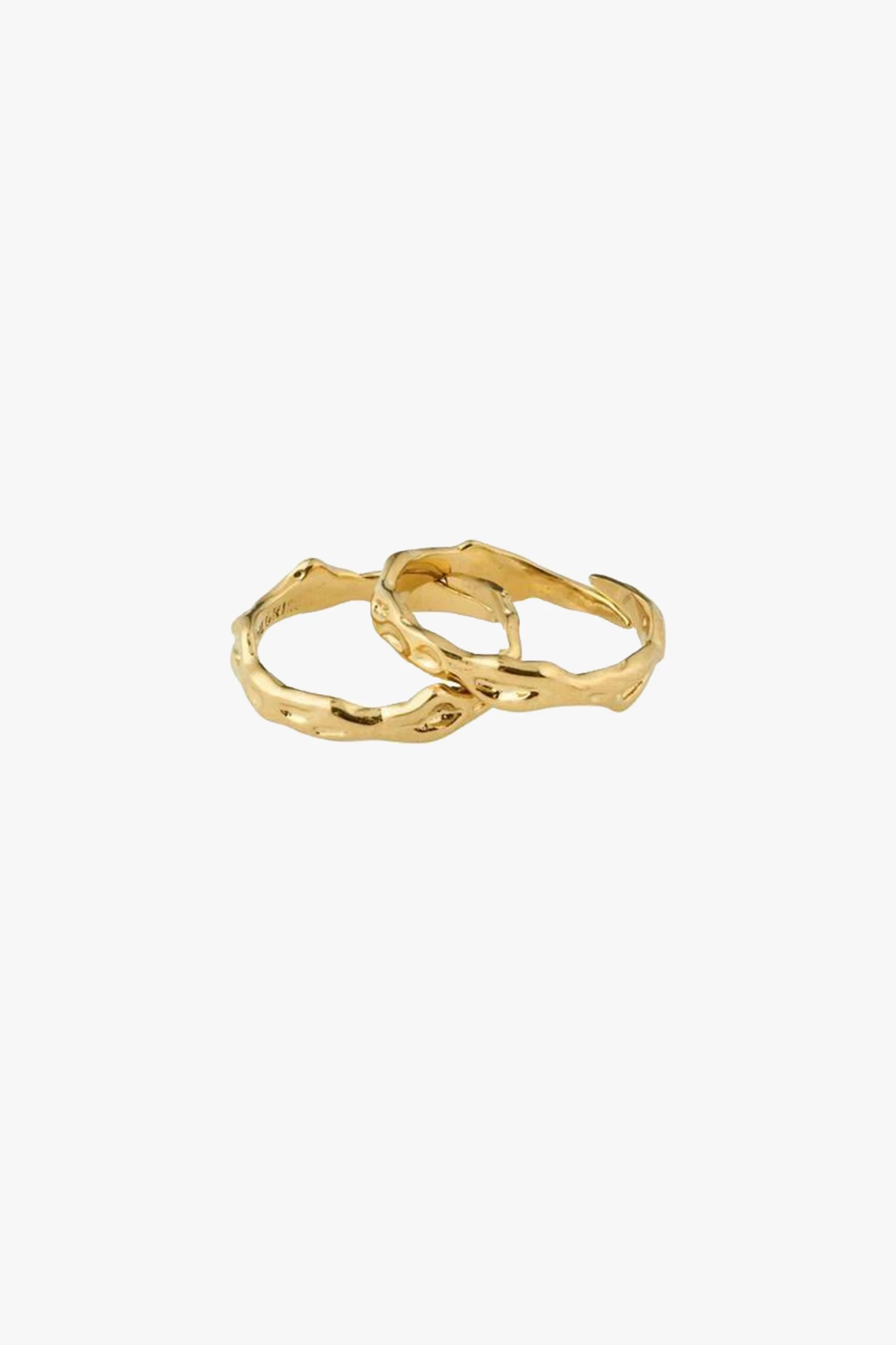 Pilgrim Rita Gold Beaten Double Ring