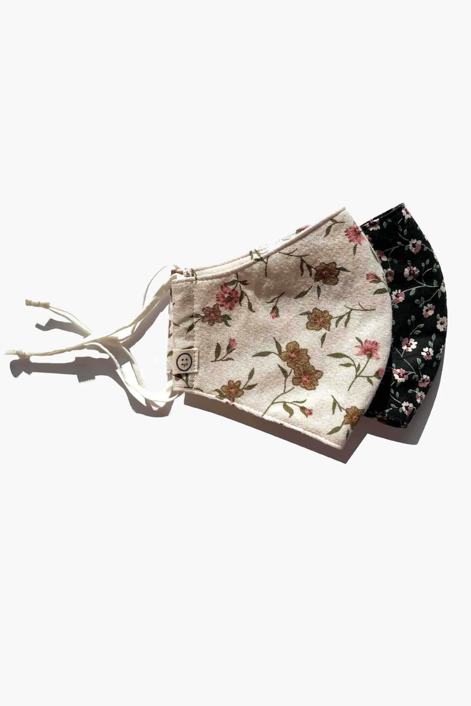 Personal Space Neutral Floral + Black Floral Face Mask Two Pack