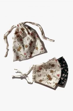 Personal Space Neutral Floral + Black Floral Face Mask Two Pack