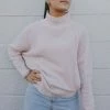 Dom Rosalie Talcum Pink High Neck Knit Sweater Knitwear