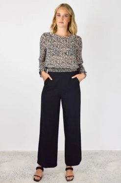 Among The Brave Tops & Tees Rumour Has It Blush Ditsy Botanic LS Shirred Hem Top