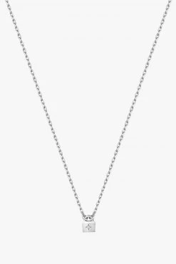 Ania Haie Under Lock + Key Fine Padlock Silver Necklace Jewellery