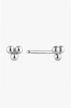 Ania Haie Modern Minimalism Small Silver Three Ball Stud Earrings
