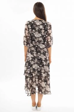 Seeking Lola New In Paradise Blush Petal SS Tiered Maxi Wrap Dress