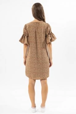 Seeking Lola Dresses Gratitude Red Ditsy Bubble Frilled SS Shift Dress