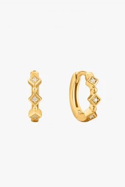 Ania Haie Jewellery Ear We Go Gold Sparkle Huggie Hoop Earrings