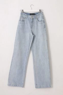 Among The Brave Billie Light Blue High Waist Long Wide Leg Denim Jean