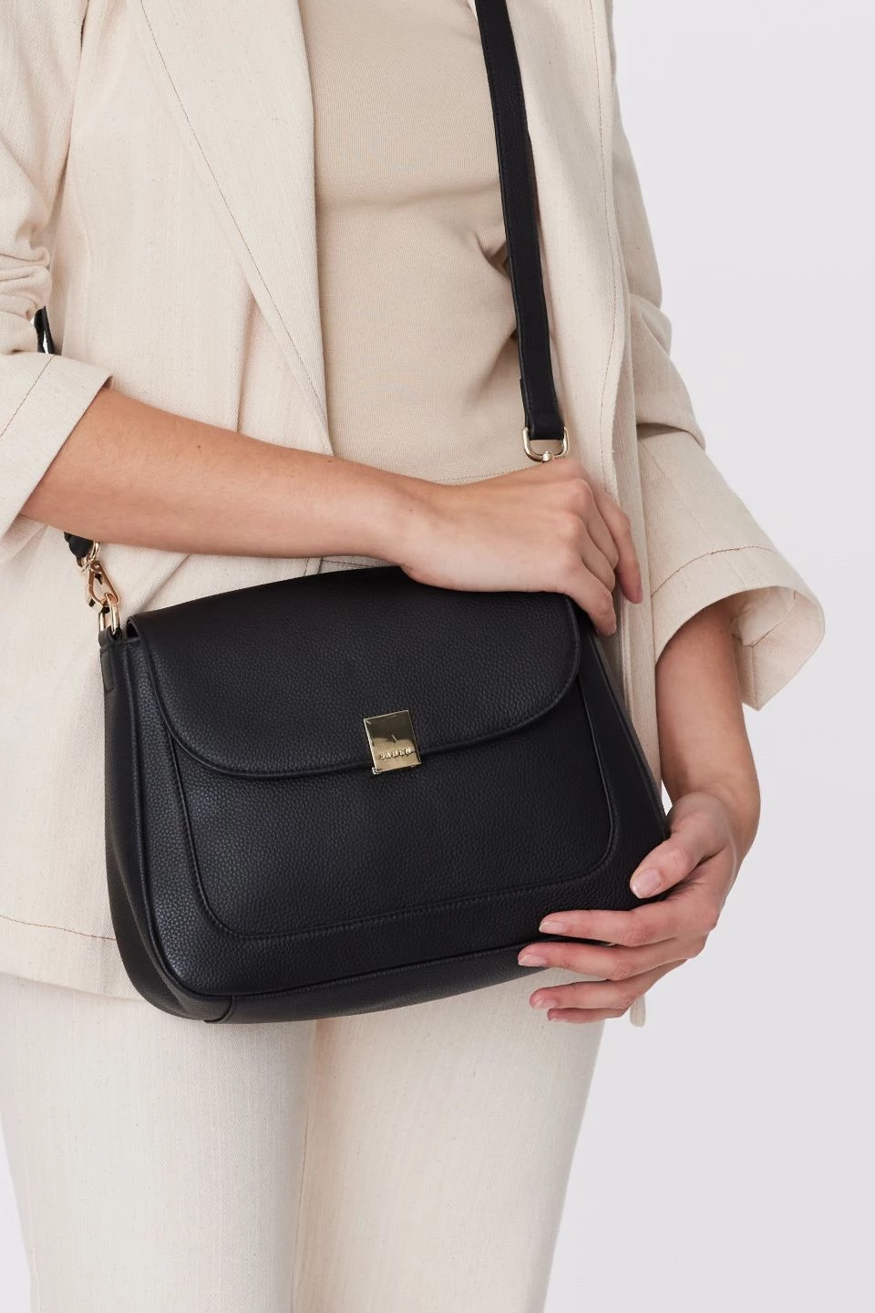 SABEN Bags Malloy Black Leather Shoulder Bag