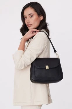 SABEN Bags Malloy Black Leather Shoulder Bag