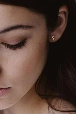 Sophie Little Letter Single Stud Gold Earring The Edit