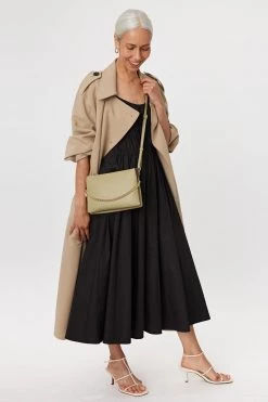 SABEN Bags Get The Look Tilly's Big Sis Crossbody Tussock Pale Green Leather Large Clutch