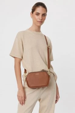 SABEN Bags The Edit Odile Tan Rectangle Shoulder Bag