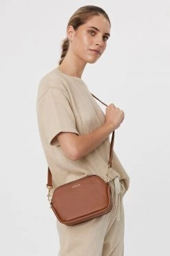 SABEN Bags The Edit Odile Tan Rectangle Shoulder Bag