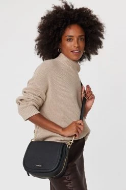 SABEN Bags Support Local Sadie Black Bubble Saddle Shoulder Bag