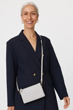 SABEN Bags Tilly Multi Pocket Glacier Leather Crossbody Clutch Support Local