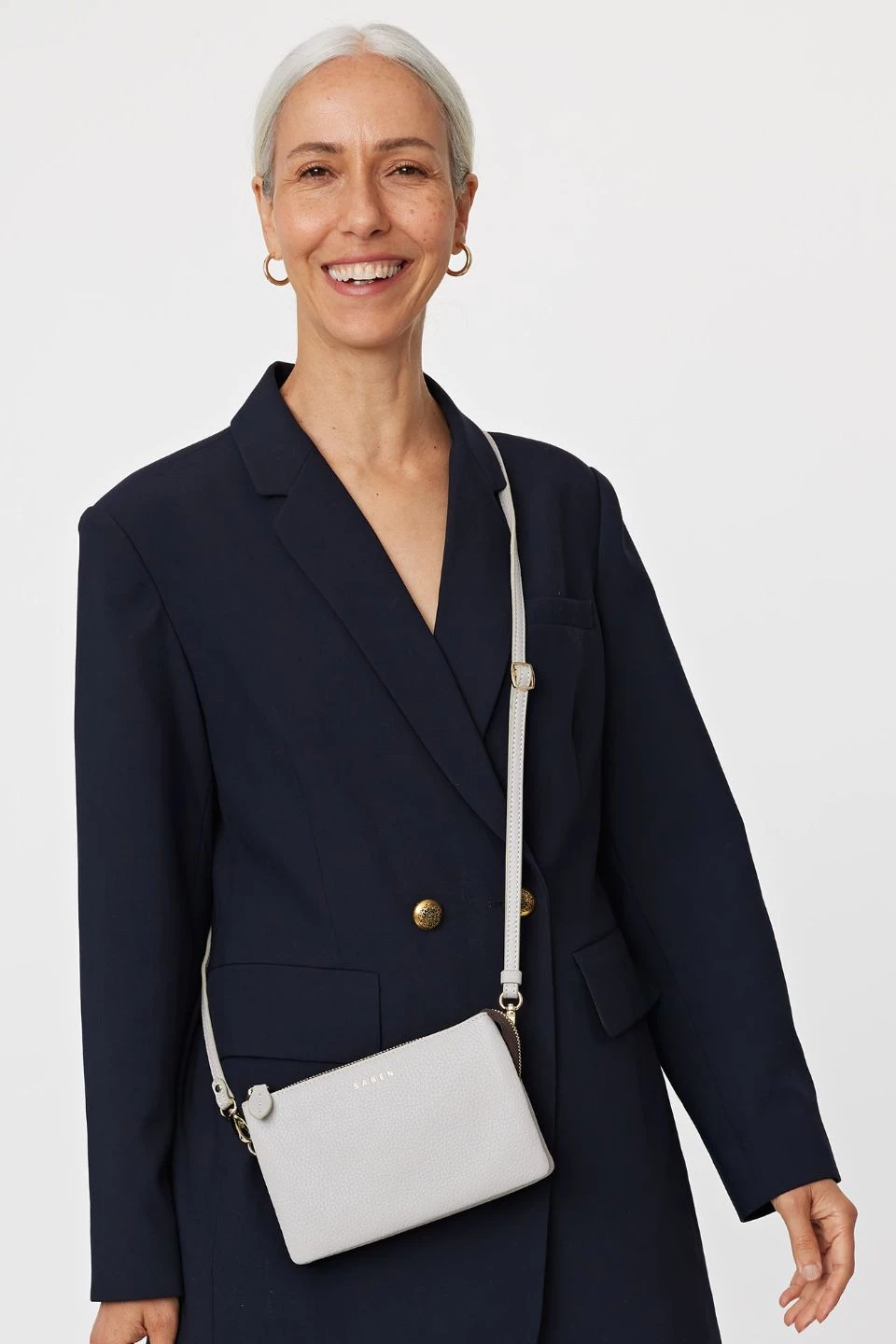 SABEN Bags Tilly Multi Pocket Glacier Leather Crossbody Clutch Support Local