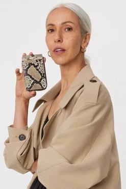 SABEN Bags Winona Card Holder Brown Python Leather Support Local