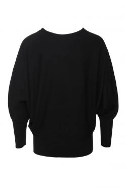 Among The Brave Knitwear Serene Black Soft Fine Gauge Bat Wing Knit
