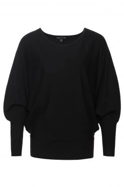 Among The Brave Knitwear Serene Black Soft Fine Gauge Bat Wing Knit