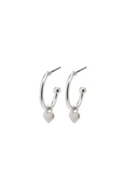 Pilgrim Get The Look Sophia Heart Sleeper Stud Earrings Silver
