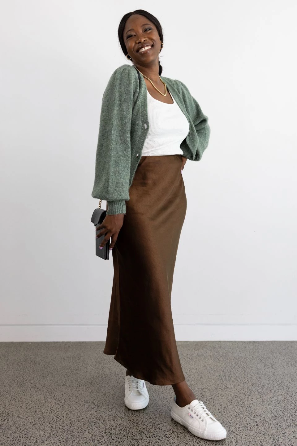 Among The Brave Spirited Soft Khaki Mohair Blend Balloon Sleeve Cropped Cardigan Knitwear