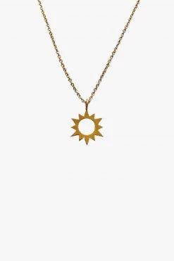 Audrey Loves Ruby Sunburst Sterling Silver 14k Gold Plated Necklace Jewellery