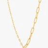 Ania Haie Chain Reaction T Bar 40cm Gold Necklace
