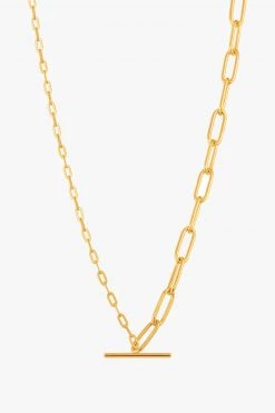 Ania Haie Chain Reaction T Bar 40cm Gold Necklace