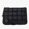 SABEN Bags The AM To PM Edit Tilly's Big Sis Crossbody Black Woven Leather Large Clutch