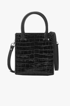Stolen Tour Buddy Black Croc Mini Cross Body Tote Bag