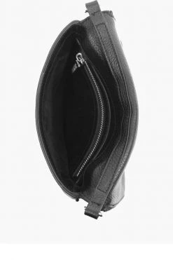 Federation Take Me Black Leather Fold Over Cross Body Gunmetal Hardware Bag Support Local