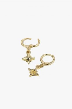 Flo Gives Back Jewellery The Northern Star Huggie Gold Hoop Earrings