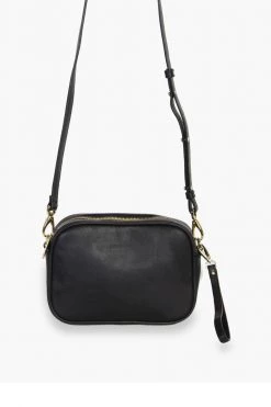 Federation The All Times Black Leather Cross Body Gunmetal Hardware Bag