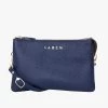 SABEN Bags The AM To PM Edit Tilly Multi Pocket French Navy Leather Crossbody Clutch