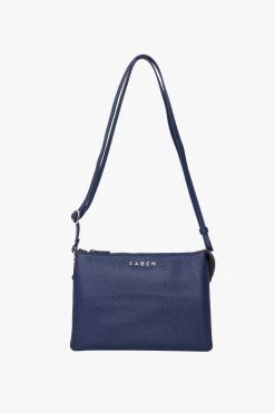 SABEN Bags The AM To PM Edit Tilly Multi Pocket French Navy Leather Crossbody Clutch
